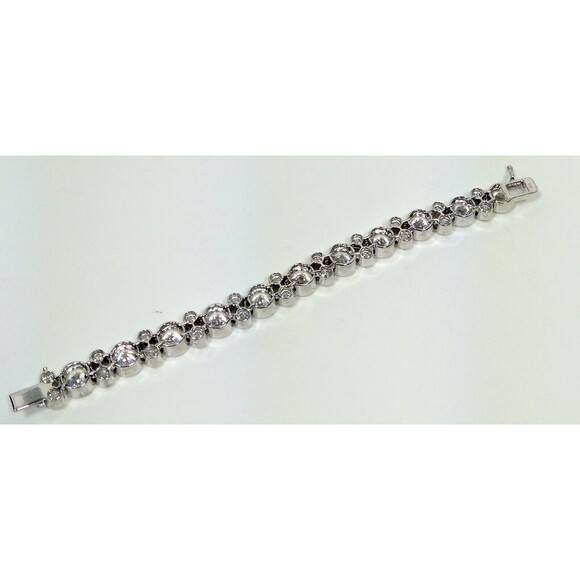 Exquisite Moissanite Tennis Bracelet - 0.1ct(3mm) / 0.3ct  Kalifano Sterling Silver Crystal Tennis Bracelet NEW Exquisite Heavy 54.4 Grams